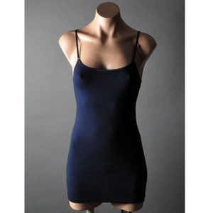 Navy Blue Womens Casual Spaghettis Strap CAMI TANK TOP Basic Layering Camisole S